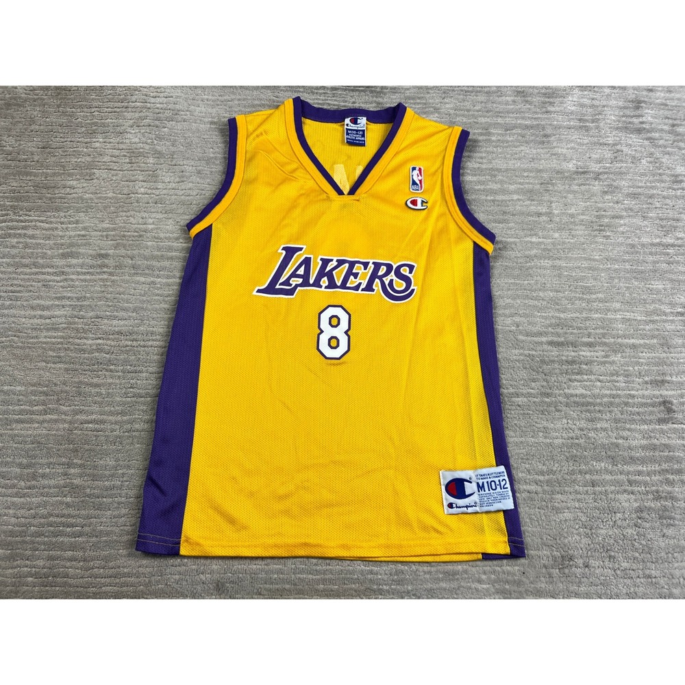 Champion Basketball Jersey Youth M 10-12 Gold Kobe Bryant Lakers 8 Vintage Style